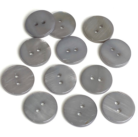 Gray 2-Hole River Shell 5/8" Button, Pack of 12  #SK-1790-Medium Gray