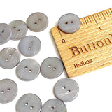 Re-Stocked Gray 2-Hole River Shell 5/8" Button, Pack of 12  #SK-1790-Med. Gray