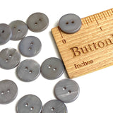 Gray 2-Hole River Shell 5/8" Button, Pack of 12  #SK-1790-Medium Gray