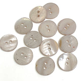 Light Gray-Taupe River Shell 5/8" 2-hole Button, Pack of 12  #SK-1788-Light Gray-Taupe