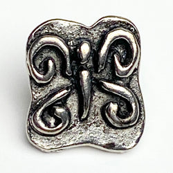 Running Low, Tiny Pewter Butterfly Button, 1/2" /12mm Shank Back #FJ-38