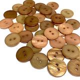 Many Browns, 5/8" River Shell 2-hole Button, Pack of 38  #SK-1786-38