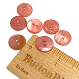 Dusty Rose-Red River Shell 5/8" 2-hole Button, Pack of 12   #SK-1784-526