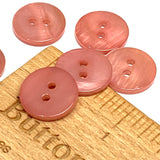 Dusty Rose-Red River Shell 5/8" 2-hole Button, Pack of 12   #SK-1784-526