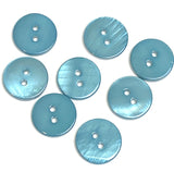 Re-Stocked, Lighter Teal Blue River Shell 5/8" 2-hole Button, Pack of 8  #SK-1776-LT