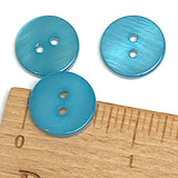 Re-Stocked, Teal Blue River Shell 5/8" 2-hole Button, Pack of 8  #SK-1776