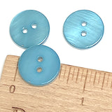 Re-Stocked, Lighter Teal Blue River Shell 5/8" 2-hole Button, Pack of 8  #SK-1776-LT