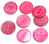 Re-Stocked, Bright Pink River Shell 5/8" 2-hole Button, Pack of 8   #SK-1781