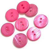 Re-Stocked, Bright Pink River Shell 5/8" 2-hole Button, Pack of 8   #SK-1781