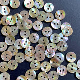 Re-Stocked Bulk Deal: Golden Beige Rainbow Natural Abalone, 3/8" Round 2-hole, 10mm, Pack of 100 Buttons  #LP-113
