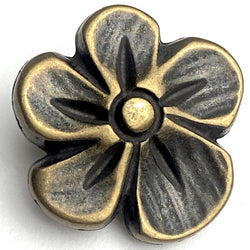 SALE EIGHT BUTTONS Lemon Flower Blossom, Antique Brass Smaller Size, 9/16" Shank Back Metal Button 15mm  #FJ-47
