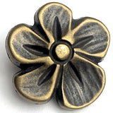 SALE EIGHT BUTTONS Lemon Flower Blossom, Antique Brass Smaller Size, 9/16" Shank Back Metal Button 15mm  #FJ-47