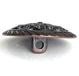 Running Low, Copper/Light Burgundy/Black Lacy Filigree Metal 7/8" Button, Shank Back #SWC-27