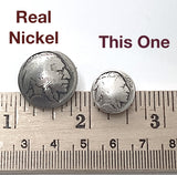 Indian Head Nickel, Small Silver Replica, 5/8", Shank Back Button 15mm  #FJ-49