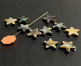 Re-Stocked Tiny Abalone Star Beads, 3/8", Deep Colors, 10mm, Pack of TEN Beads, #LP-121
