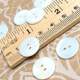White River Shell 5/8" Iridescent 2-hole 15mm Button, Pack of 8 for $4.80  #SK-0022