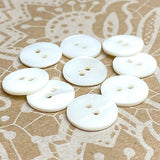 SALE, White River Shell 11/16" Iridescent 2-hole, 17mm,  Per Button, #SK-0023