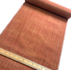 Terra Cotta Pumpkin Slubby-Textured Handwoven Tsumugi Kimono Silk from Japan By the Yard, #287