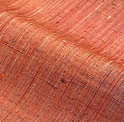 Moab Cabernet Sunset, Streaky Slubby-Textured Handwoven Tsumugi Kimono Silk from Japan By the Yard, #287
