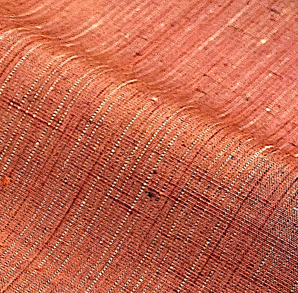 Moab Cabernet Sunset, Streaky Slubby-Textured Handwoven Tsumugi Kimono Silk from Japan By the Yard, #287