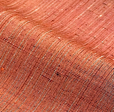 Moab Cabernet Sunset, Streaky Slubby-Textured Handwoven Tsumugi Kimono Silk from Japan By the Yard, #287