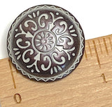 SALE, Brownish Copper/White Sunpath, 15/16" Metal Button Shank Back  #SWC-38