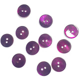 Re-Stocked, 1/2" Dark Purple Pearl Shell 2-hole 13mm Button, Per Button #189-D