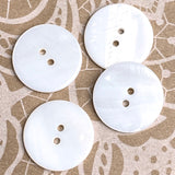 Re-Stocked, White River Shell 1" Iridescent Pearl 26mm Round 2-Hole Buttons, 25mm, PACK OF 4   Item #LP-105