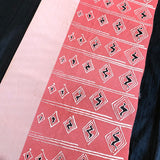 Heavy Thick Pink, Silver, Black, Blush Vintage Kimono Obi Silk from Japan By the Half Yard #774