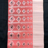 Heavy Thick Pink, Silver, Black, Blush Vintage Kimono Obi Silk from Japan By the Half Yard #774