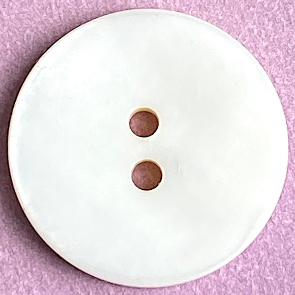 Bulk Deal 50 pcs. White River Shell 13/16" Iridescent 2-hole, 20mm, Pack of 50 #LP-149