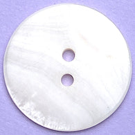 Re-Stocked White River Shell 7/8"-15/16" Round 2-Hole Buttons, 22/23mm, Pack of 10 Buttons  #KB-971