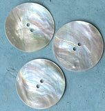 Running Low, Moonrise 1- 3/4" Mother of Pearl Shell, Iridescent, X-Large 2-Hole 45mm Button  #D-0010