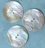 Moonrise Mother of Pearl Shell, 1-3/8" Iridescent Large 2-Hole Button 34mm #D-4800