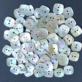 BULK DEAL, Square 2-Hole Moonrise Mother of Pearl 11/16" Iridescent Button 18mm, Pack of 72, #KB-935-72