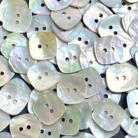 BULK DEAL, Square 2-Hole Moonrise Mother of Pearl 11/16" Iridescent Button 18mm, Pack of 72, #KB-935-72