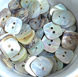BULK DEAL, Square 2-Hole Moonrise Mother of Pearl 11/16" Iridescent Button 18mm, Pack of 72, #KB-935-72