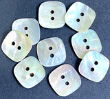 BULK DEAL, Square 2-Hole Moonrise Mother of Pearl 11/16" Iridescent Button 18mm, Pack of 72, #KB-935-72
