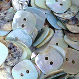 Square 2-Hole Moonrise Mother of Pearl 11/16" Iridescent Button 18mm, Pack of 10, #KB-935-10