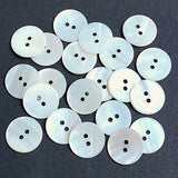 Bulk Deal, Off- White Lustrous Shell 11/16" 2-hole 18mm with Butterscotch Backs, Pack of 60, #KB-965
