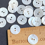 Bulk Deal, Off- White Lustrous Shell 11/16" 2-hole 18mm with Butterscotch Backs, Pack of 60, #KB-965