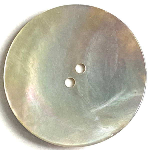 Moonrise Mother of Pearl Shell, 1-3/8" Iridescent Large 2-Hole Button 34mm #D-010
