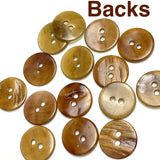 Semi-Clear Brown Mix, 9/16" Shell Buttons from Japan, EIGHTEEN for $7.50  #KB-954