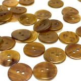 Semi-Clear Brown Mix, 9/16" Shell Buttons from Japan, EIGHTEEN for $7.50  #KB-954