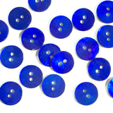5/8" Cobalt Blue Shiny Pearl Shell 2-hole Button,  #D-843