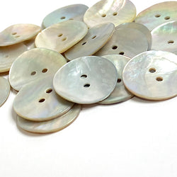 Bulk Deal of 100: Moonrise Mother of Pearl Shell, 3/4" Iridescent 2-Hole Button 19mm #KB-961-100