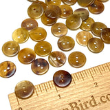Semi-Translucent Brown Mix, 1/2" Horn-Like Shell Buttons from Japan, EIGHTEEN for $7.50  #KB-967