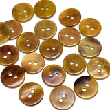 Semi-Translucent Brown Mix, 1/2" Horn-Like Shell Buttons from Japan, EIGHTEEN for $7.50  #KB-967