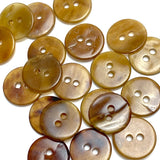Semi-Translucent Brown Mix, 1/2" Horn-Like Shell Buttons from Japan, EIGHTEEN for $7.50  #KB-967