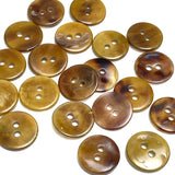 Semi-Translucent Brown Mix, 1/2" Horn-Like Shell Buttons from Japan, EIGHTEEN for $7.50  #KB-967